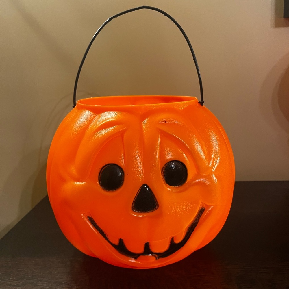 Retro Halloween General Foam Blow Mold JOL Candy Pail